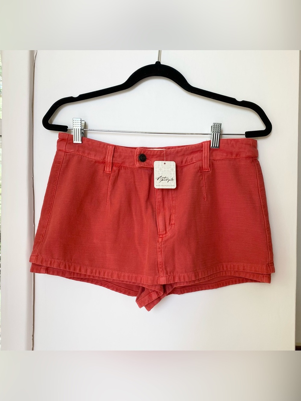NWT Free People Gallivanting Low-Rise Mini Skort Red 4
